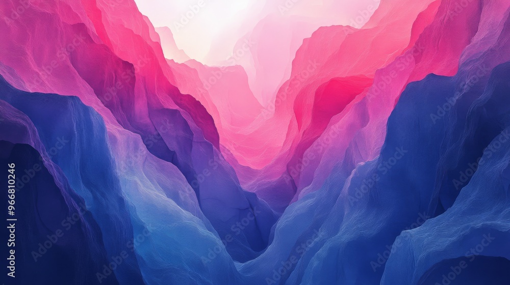 Abstract Digital Landscape with Pink and Blue Hues Abstract Digital Landscape with Pink and Blue Hues