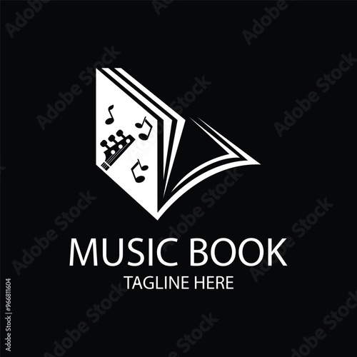 music book logo design illustration