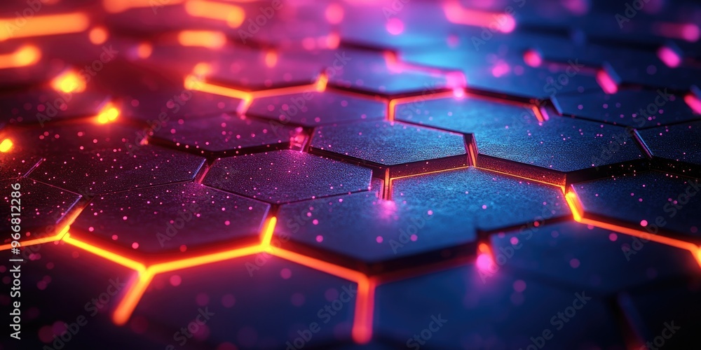 Abstract Neon Hexagon Pattern Abstract Neon Hexagon Pattern
