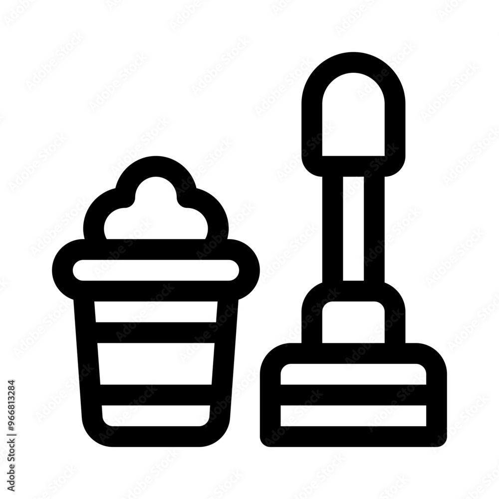 Obraz premium floor cleaner line icon