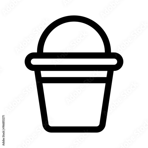 bucket line icon
