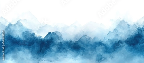 Abstract Watercolor Mountain Landscape