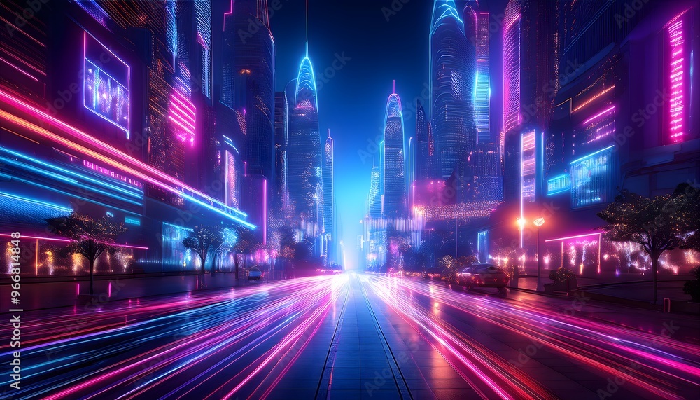 Background of LED lights from buildings and city traffic at night. Background of LED lights from buildings and city traffic at night.