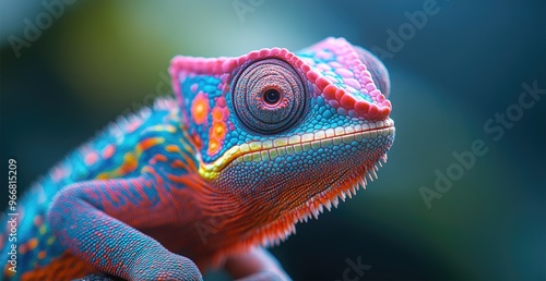 Colorful Chameleon Portrait