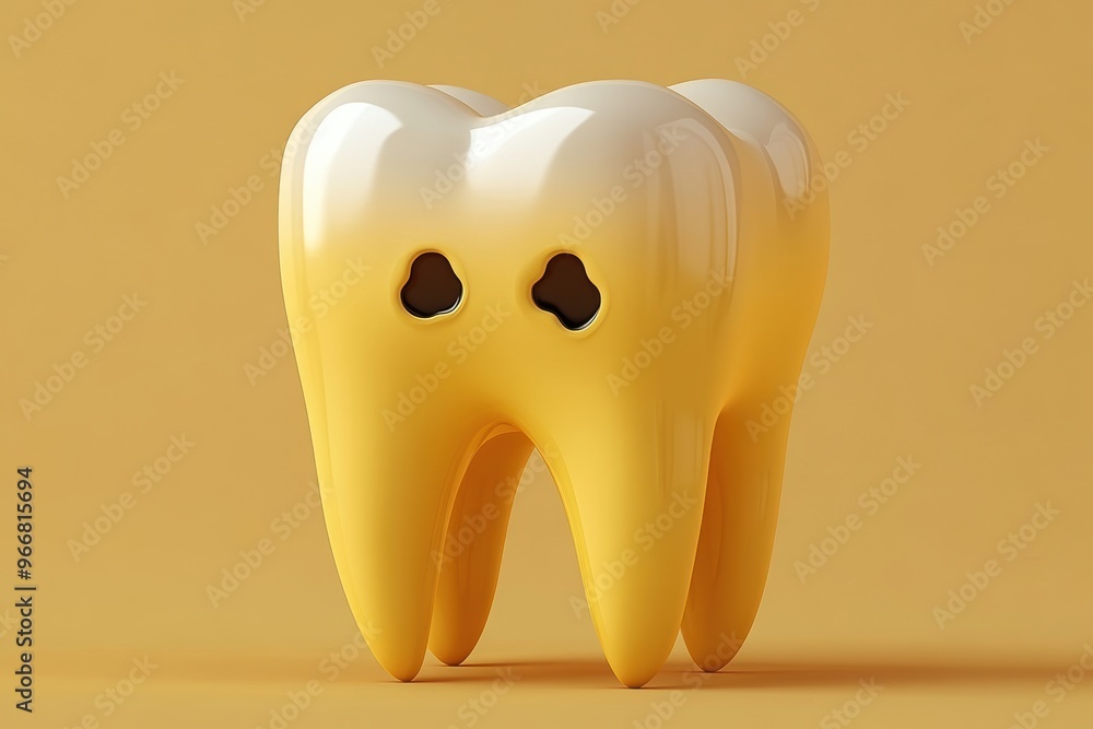 Minimalist Tooth Decay Illustration with Simple Tooth Icon and Decay Spot Minimalist Tooth Decay Illustration with Simple Tooth Icon and Decay Spot