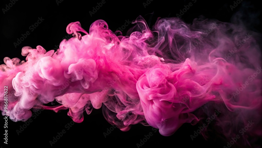 Pink smoke floating in the air on a black background Low Angle Pink smoke floating in the air on a black background Low Angle