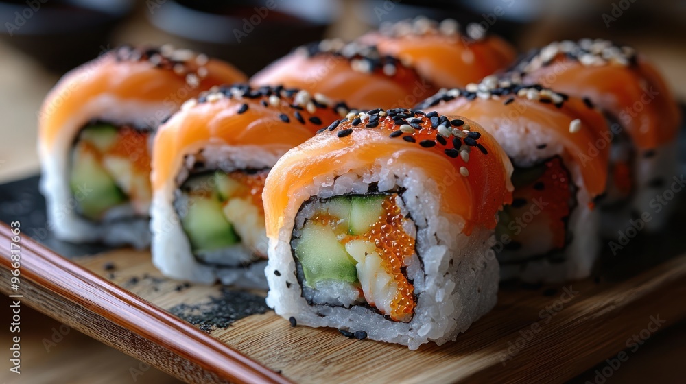 Delicious Salmon Sushi Rolls Delicious Salmon Sushi Rolls