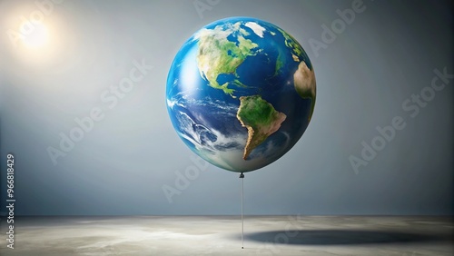 Fototapeta Naklejka Na Ścianę i Meble -  planet earth balloon inflated and deflated