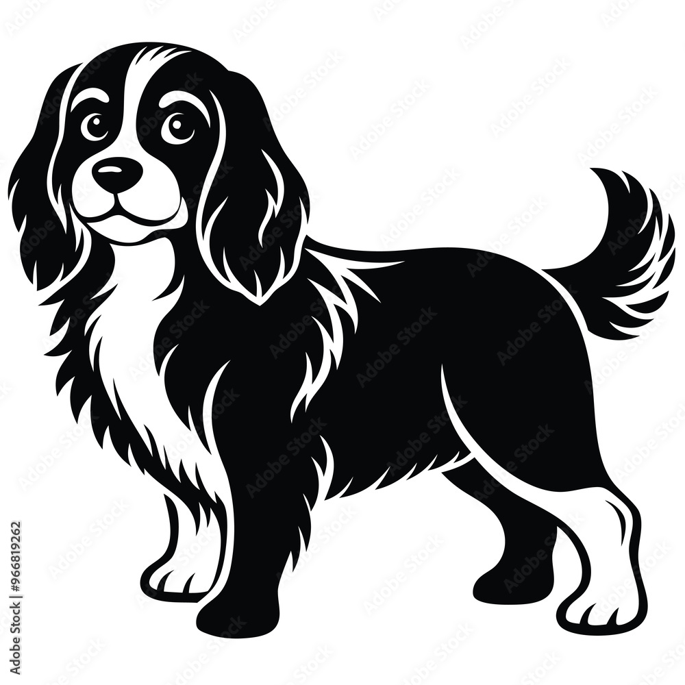 Fototapeta premium cute cavalier king charles spaniel dog