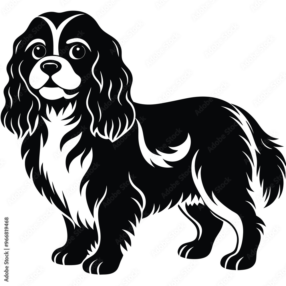 Fototapeta premium cute cavalier king charles spaniel dog