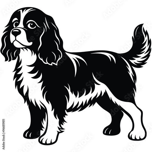 cute cavalier king charles spaniel dog