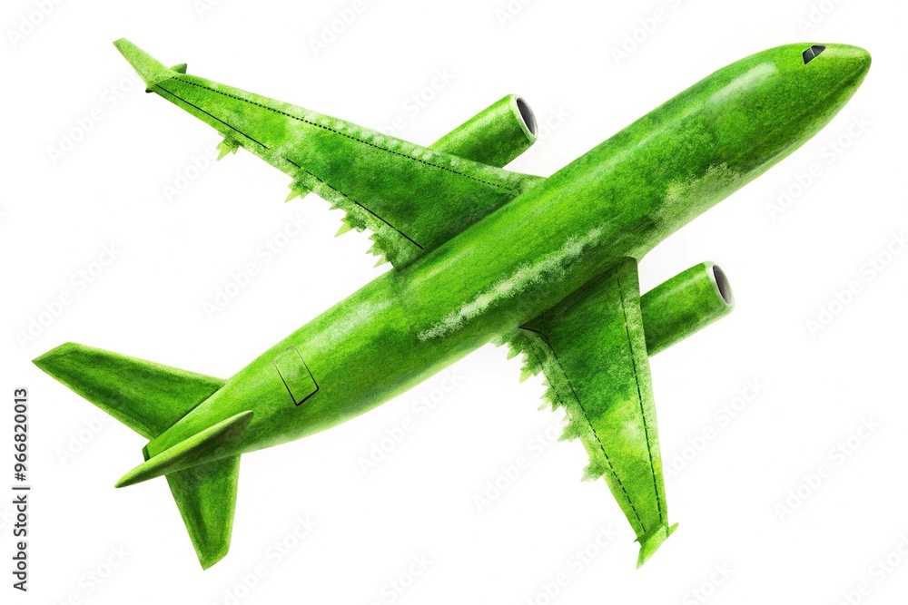 Point of view brush painting of green aircraft Point of view brush painting of green aircraft