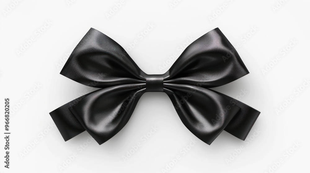 Elegant Black Bow Tie with Satin Ribbon Elegant Black Bow Tie with Satin Ribbon