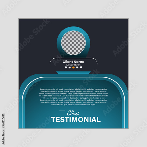 Unique Client testimonial Design by abstract shape