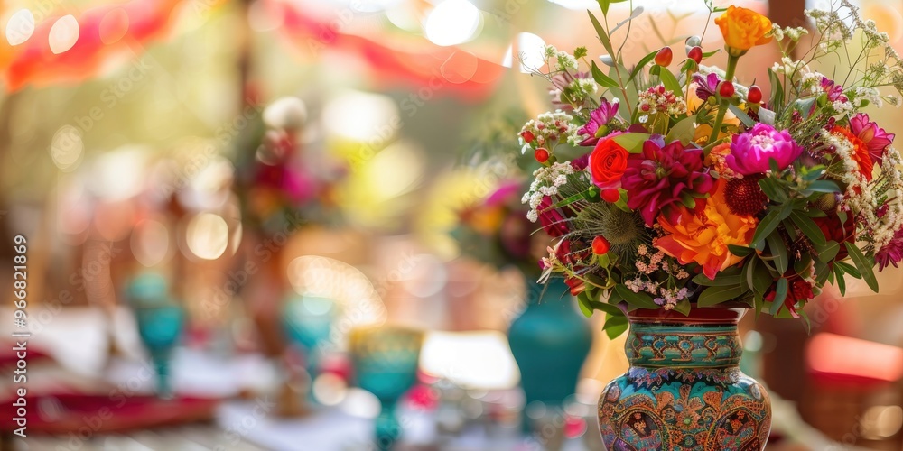 Wedding Festivity Featuring Cultural Garb and Vibrant Decor Wedding Festivity Featuring Cultural Garb and Vibrant Decor