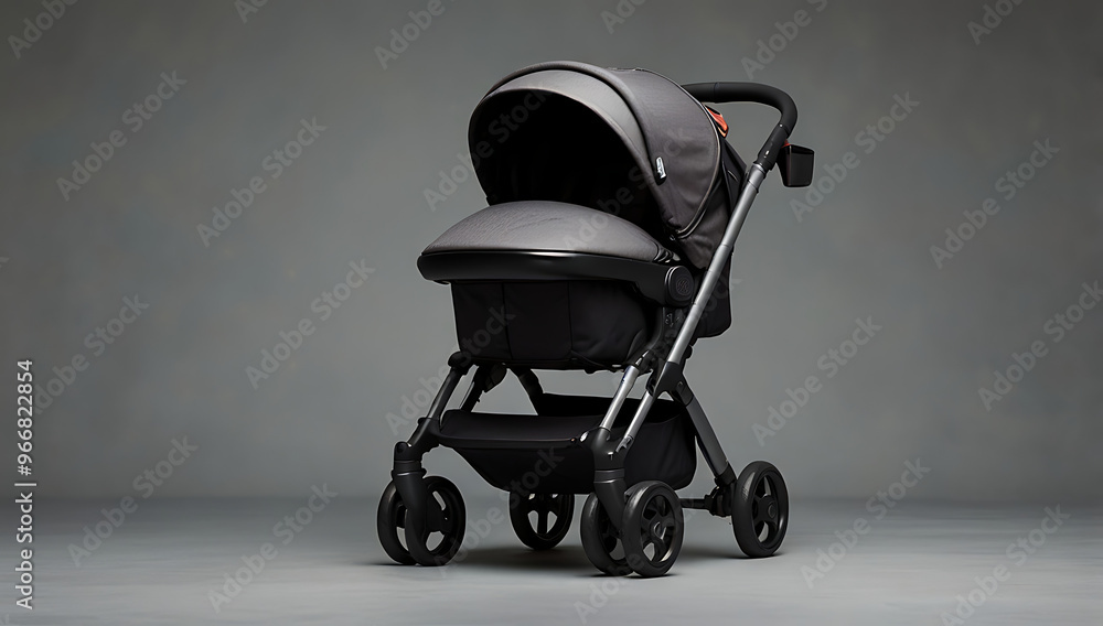 A baby stroller pushchair baby carriage on wheels for newborn babies or children placed on a plain background with copy space, no baby
A baby stroller pushchair baby carriage on wheels for newborn babies or children placed on a plain background with copy space, no baby