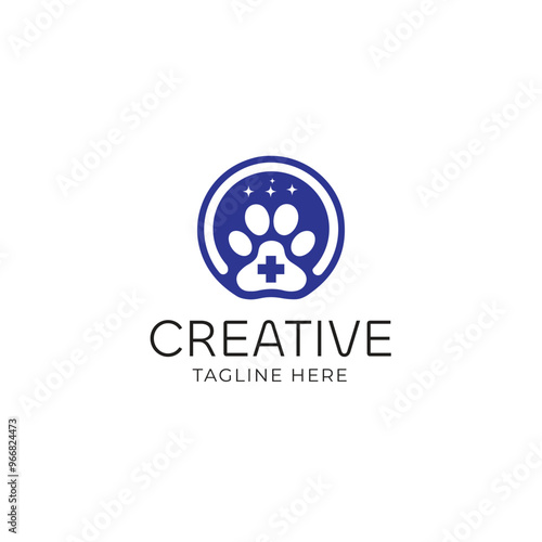 Paw icon. Dog, cat paw icon. Zoo, vet logo element. Paw print vector symbol.