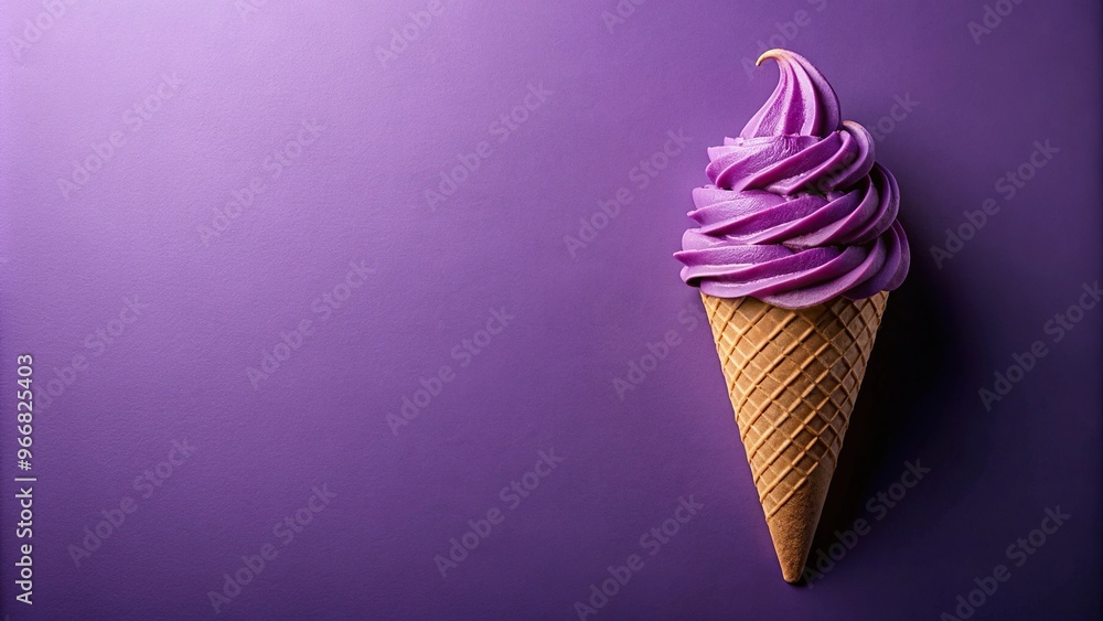 Purple ice cream cone with swirl Purple ice cream cone with swirl