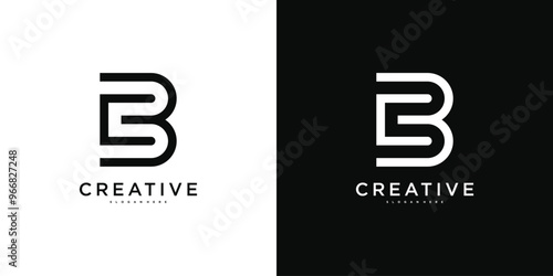 Unique modern creative elegant letter B logo template. Premium Vector