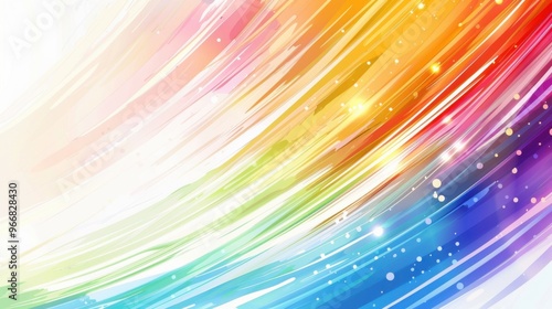 Abstract Wave Swirl Colorful Magical Blured Transparent Ribbon Lines on White Background. Energy Streams 