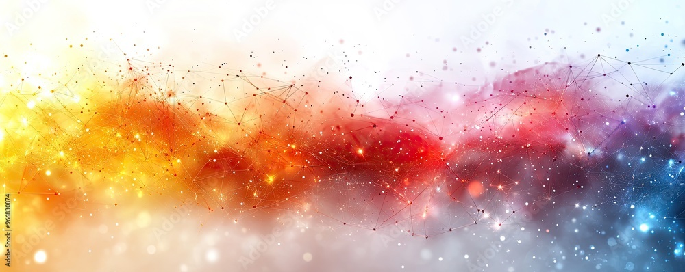 Abstract Colorful Nebula with Geometric Lines Abstract Colorful Nebula with Geometric Lines