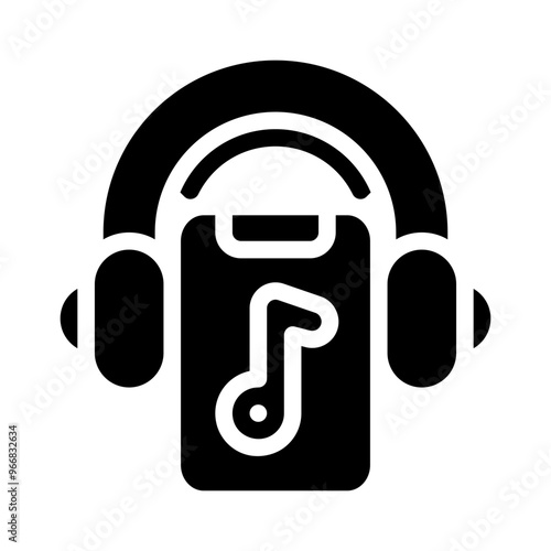 headphones glyph icon