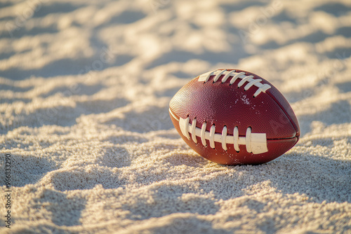 American Football on Beach Sand
