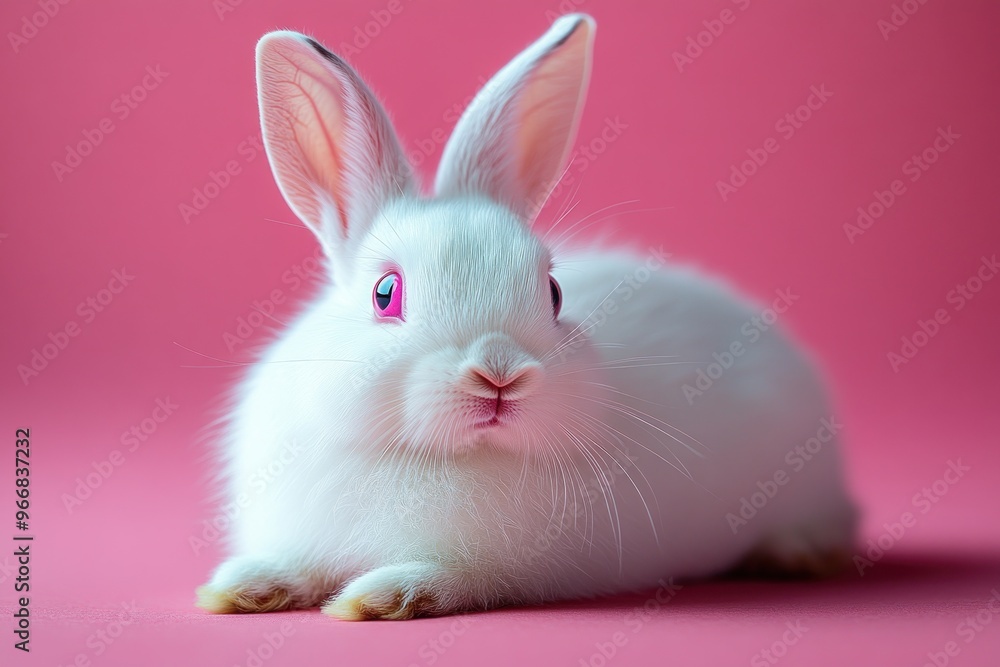 White Bunny with Pink Eyes White Bunny with Pink Eyes