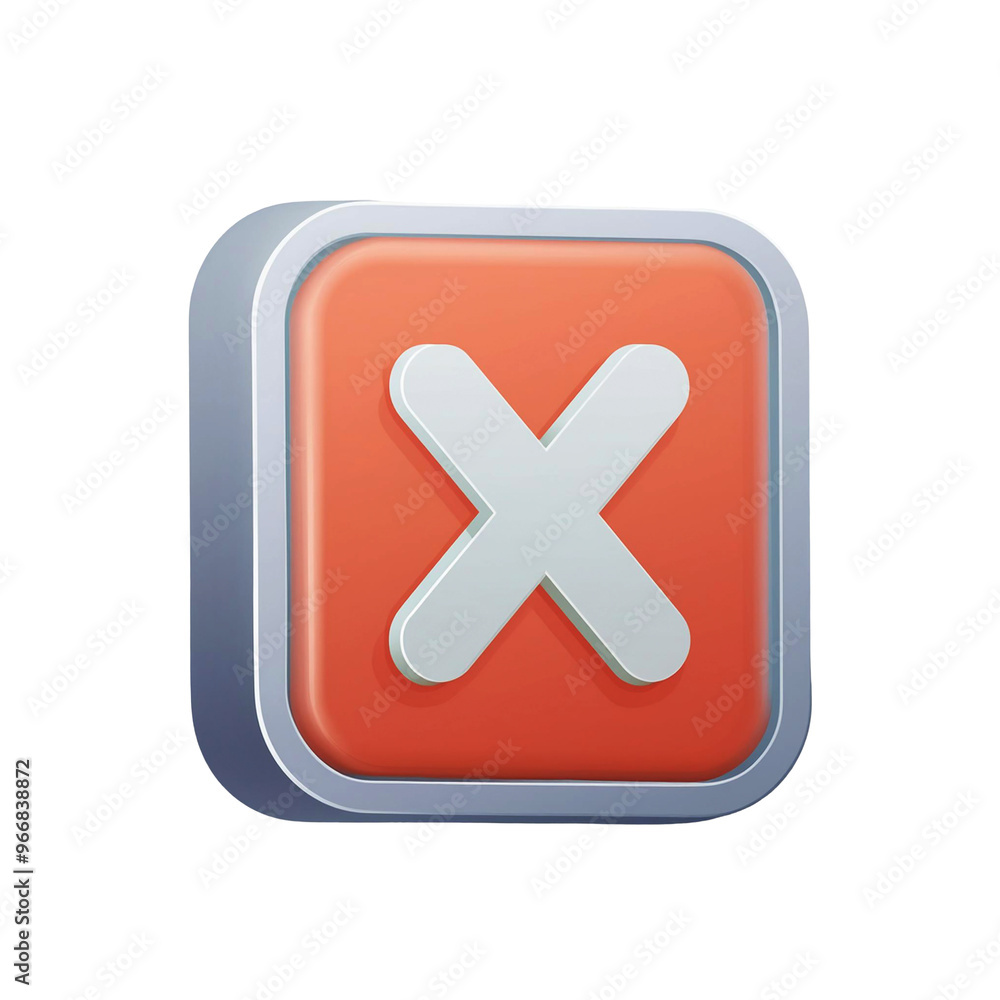 3d element of red delete icon 3d element of red delete icon