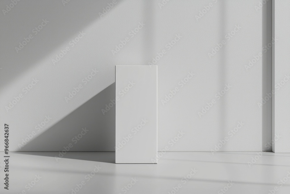 Fototapeta premium White Box on White Floor with Natural Sunlight