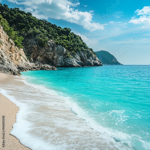 Beach with turquoise water and pure