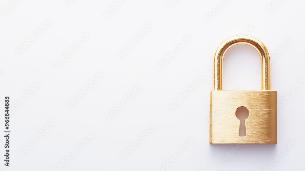 A close-up shot of a golden padlock on a white background, symbolizing security, privacy, and protection. A close-up shot of a golden padlock on a white background, symbolizing security, privacy, and protection.