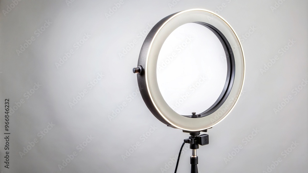 Ring lamp for makeup on white background Ring lamp for makeup on white background