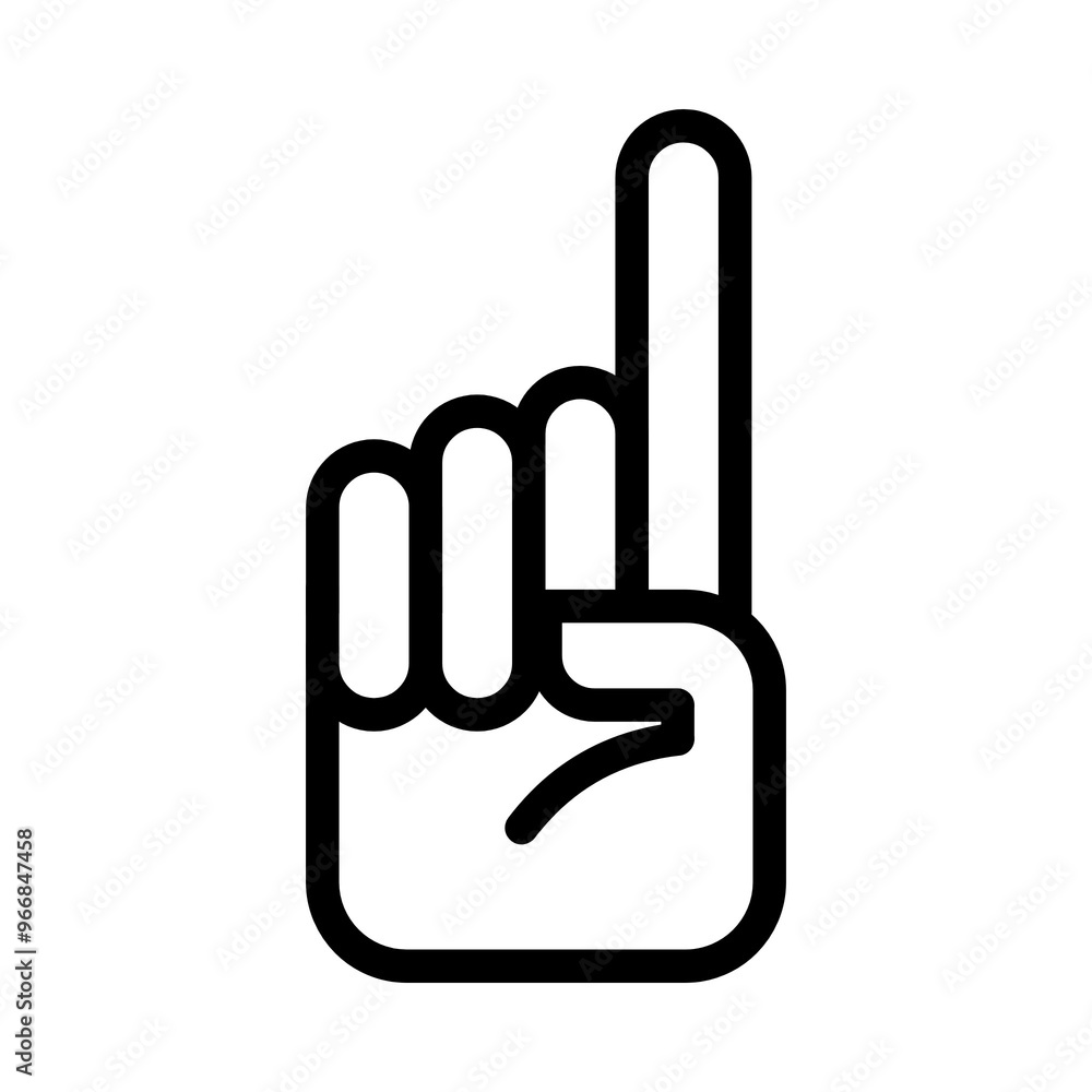 Index finger icon in black, outline style and transparent background Index finger icon in black, outline style and transparent background
