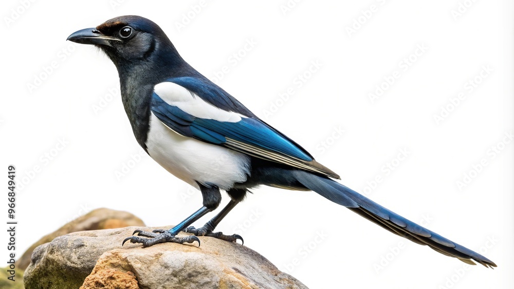 Fototapeta premium Rock magpie isolated on white background