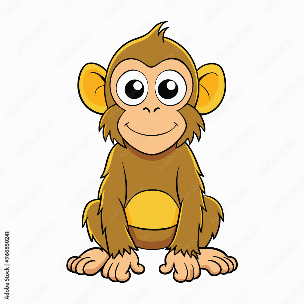 Obraz premium Cartoon waving monkey