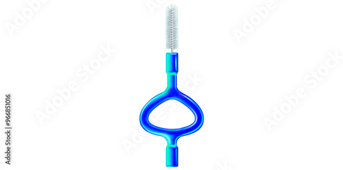Realistic Interdental Brush Isolated On White Background, Health Accessory Vector Illustration.	
