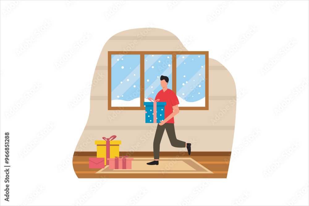 Christmas Celebration Flat Design Illustration Christmas Celebration Flat Design Illustration