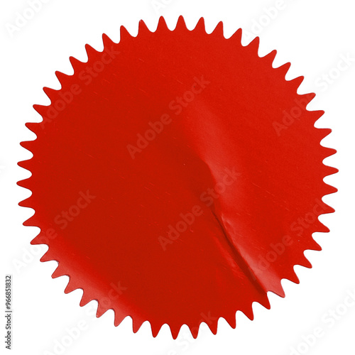 Transparent png of red common seal sticker label isolated on white background.
