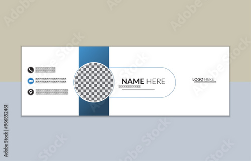 Modern email signature design by abstract shape