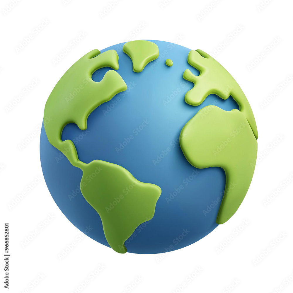 3D cute world map elements on transparent background 3D cute world map elements on transparent background