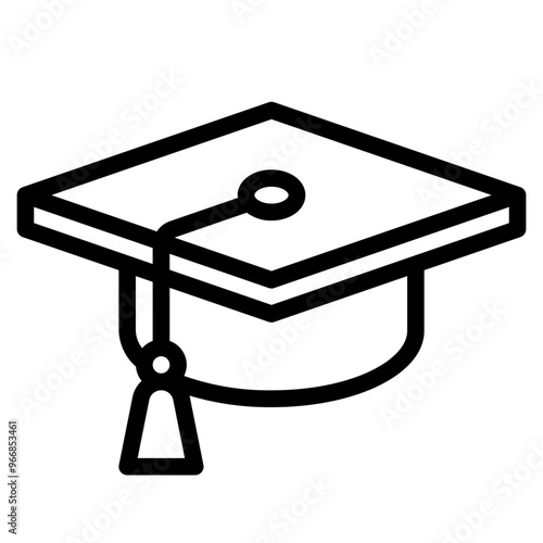 mortarboard or graduate cap outline icon