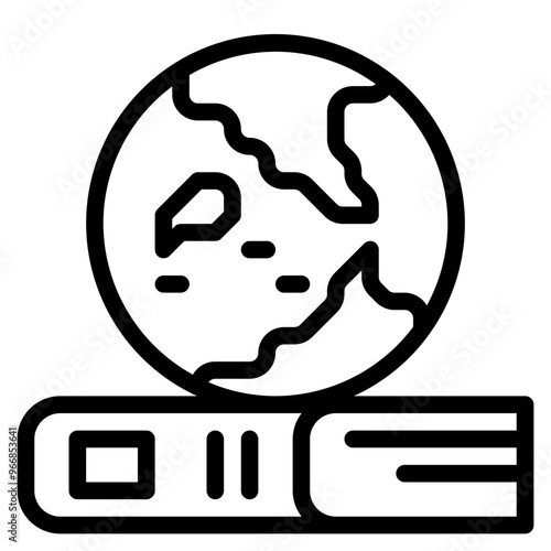global education with book outline icon