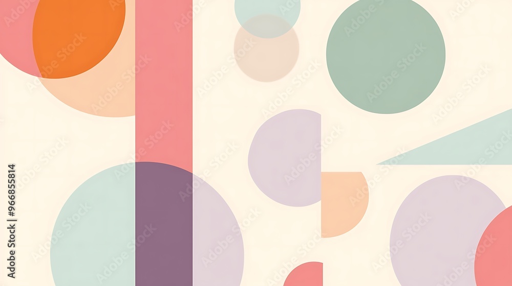 Abstract Geometric Shapes in Pastel Colors Abstract Geometric Shapes in Pastel Colors