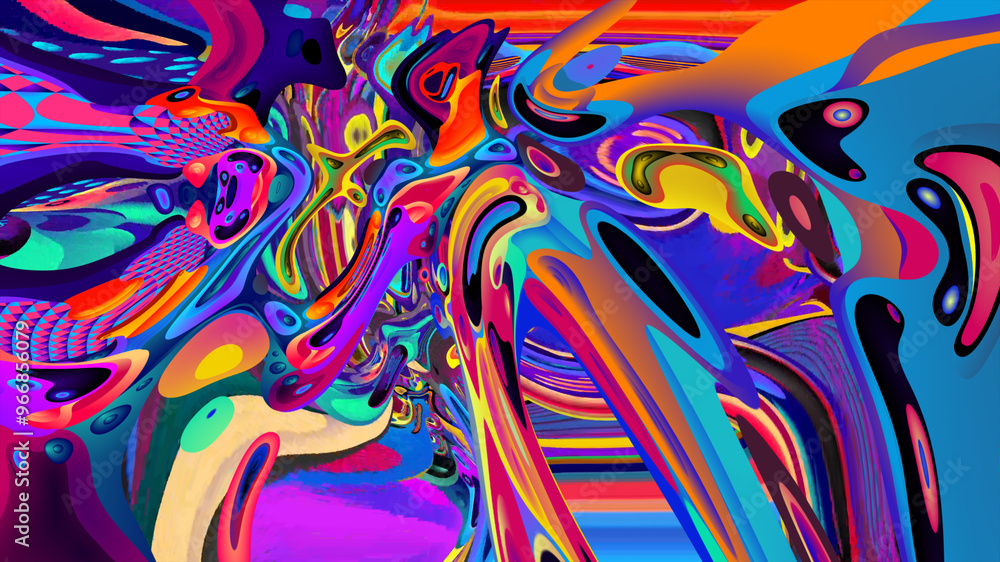 Psychedelic colorful abstract fluid and liquid fractal background Psychedelic colorful abstract fluid and liquid fractal background