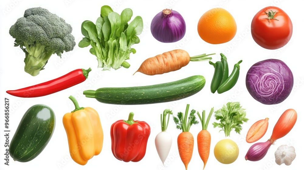 set of vegetables isolated set of vegetables isolated