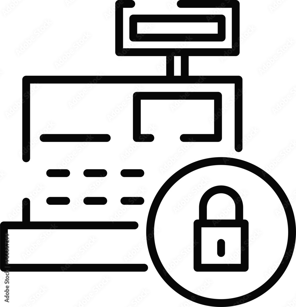 Rounded Stroke Closed Register Icon Rounded Stroke Closed Register Icon