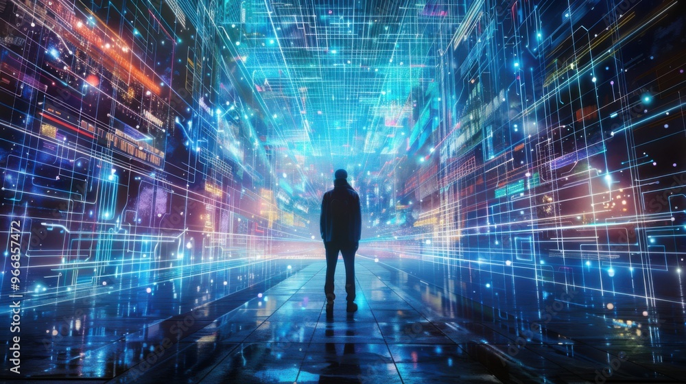 Digital world, conceptual illustration Digital world, conceptual illustration
