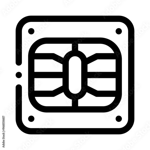 credit card chip line icon