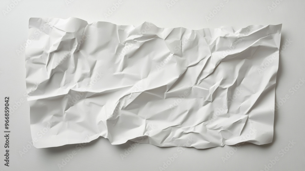 A crumpled, white sticker is shown, ready to be used. It's like a blank piece of paper you can stick on a door or wall. The sticker is wrinkled and has curled edges, making it look realistic. A crumpled, white sticker is shown, ready to be used. It's like a blank piece of paper you can stick on a door or wall. The sticker is wrinkled and has curled edges, making it look realistic.